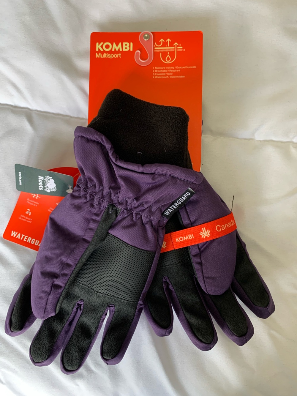 New with tags ROOTS Kombi gloves size M juniors ages 9-10 - Picture 5 of 6